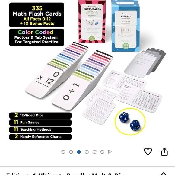 Triangle Math Flashcards Set - Purple and Blue - Picture 4 of 6